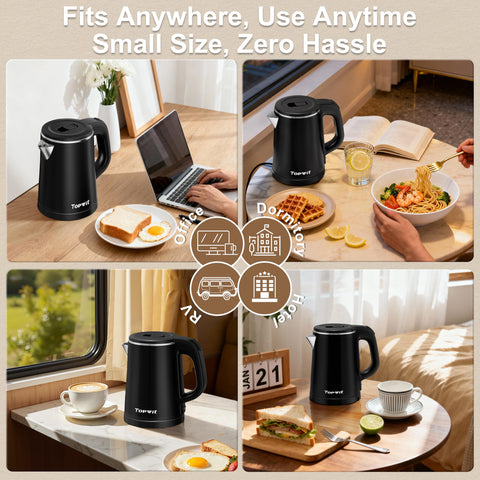Capacidad de 0.8 L para una o dos tazas