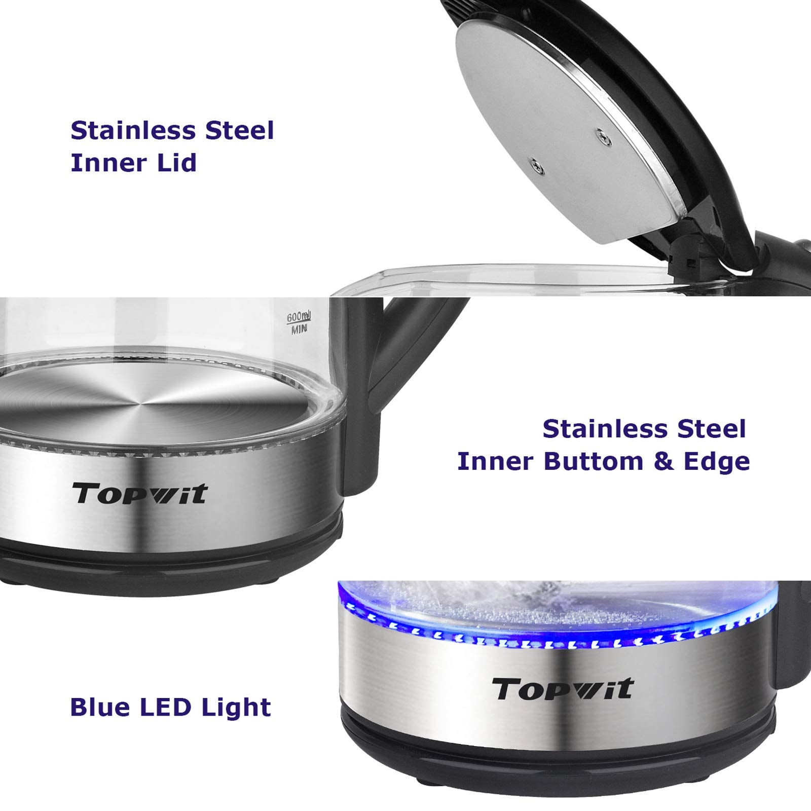 TopWit tapa de acero inoxidable y base duradera para mayor seguridad