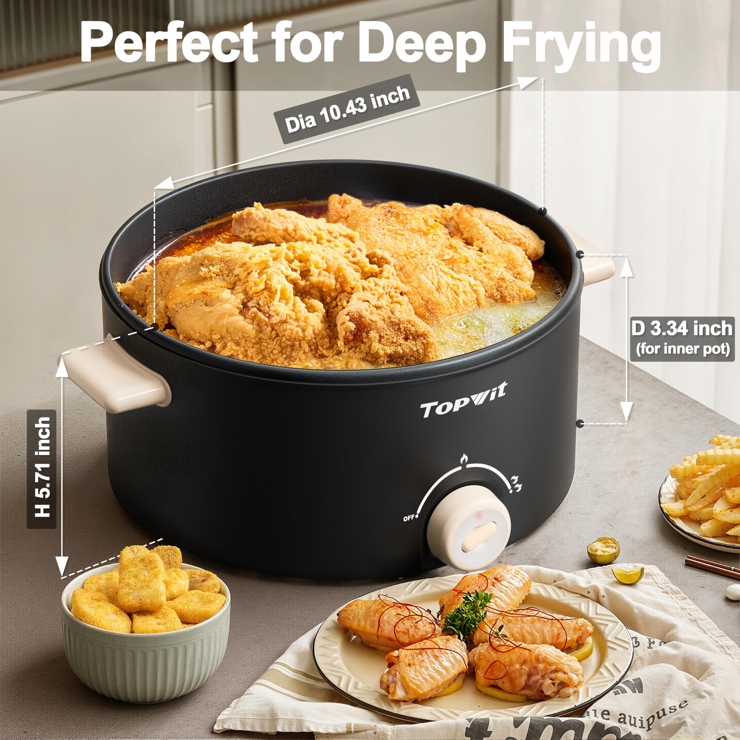TopWit Interior antiadherente sin BPA para cocinar con menos grasa