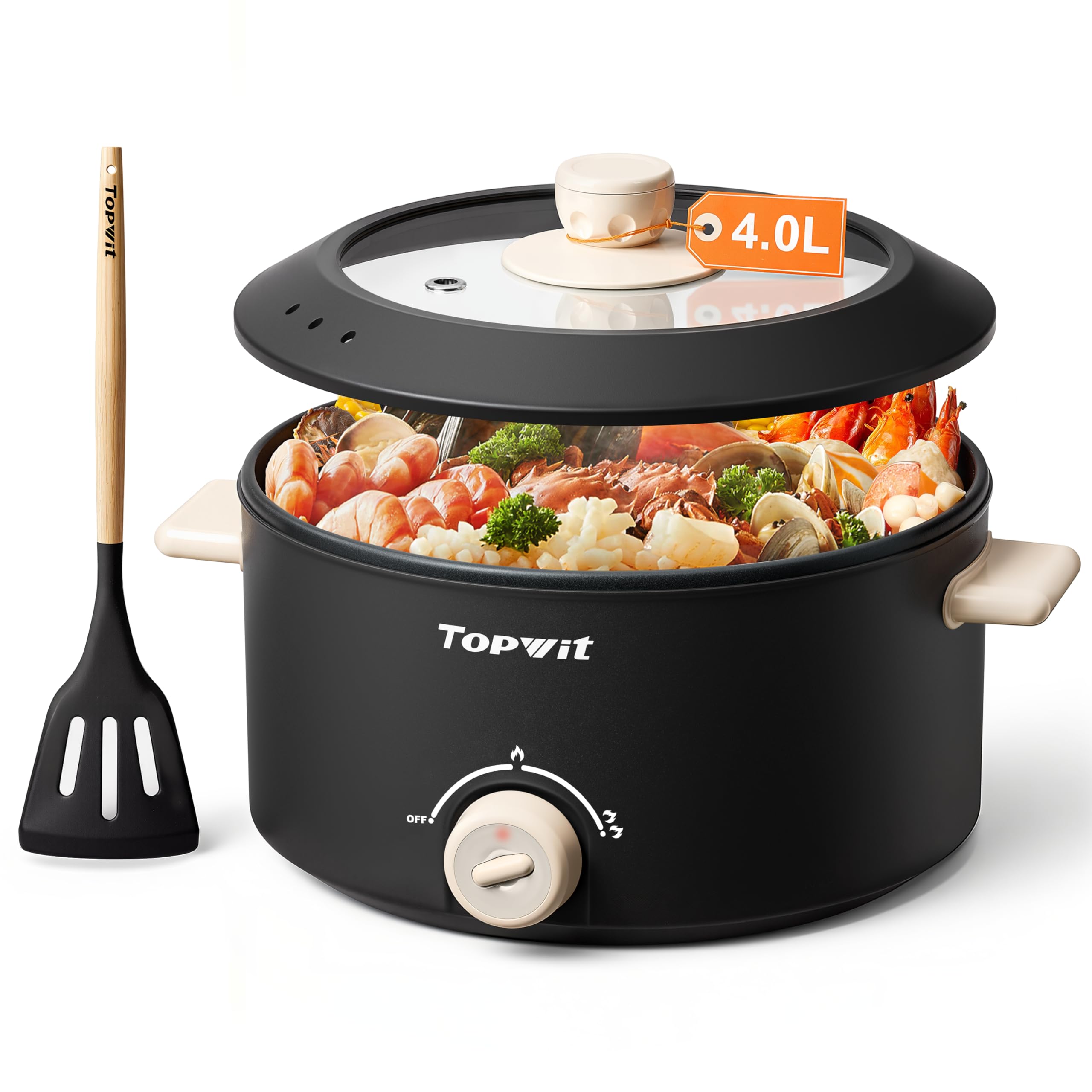 TopWit Olla eléctrica Capacidad 4.2qt para reuniones familiares