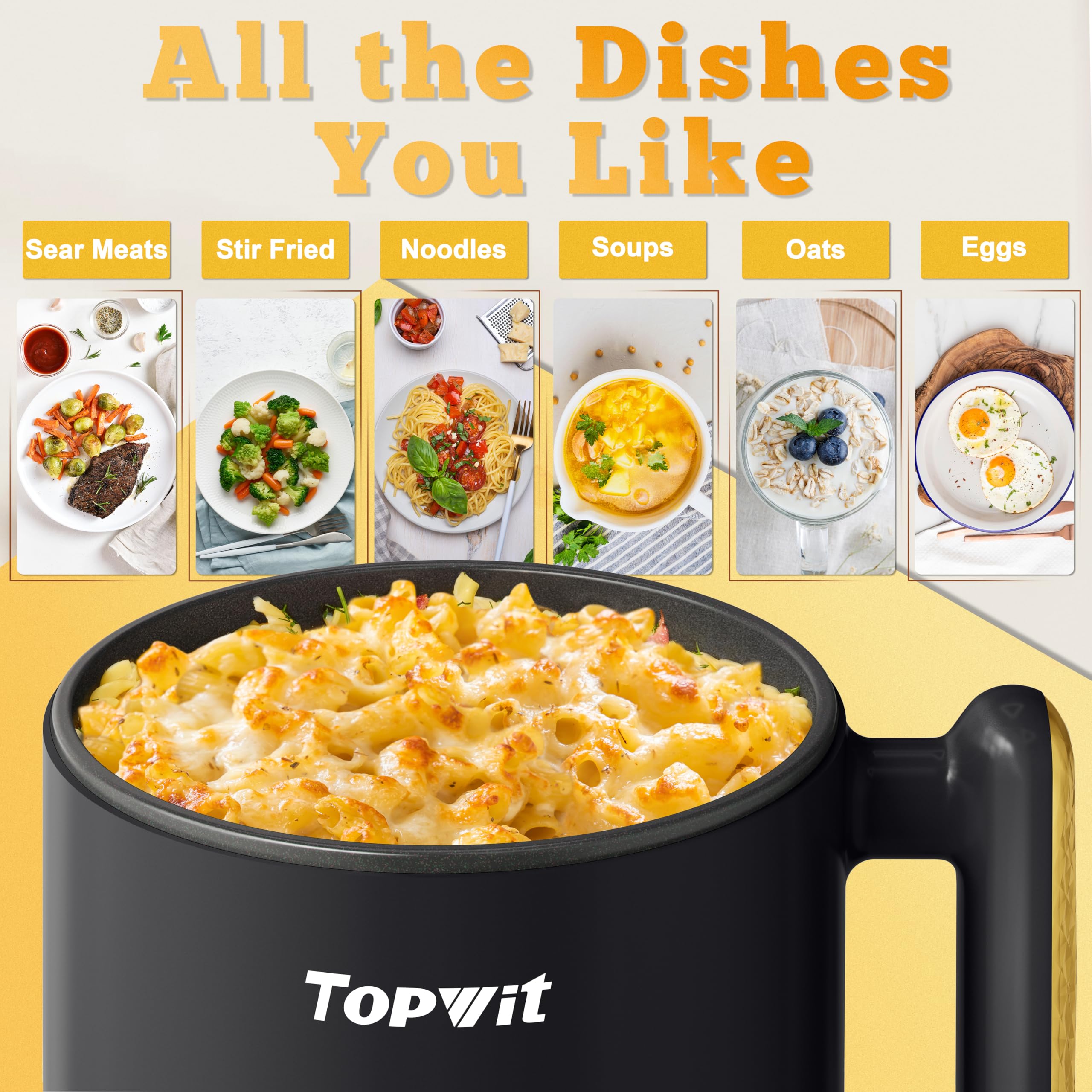 TopWit olla eléctrica portátil para viaje, ideal para camping.