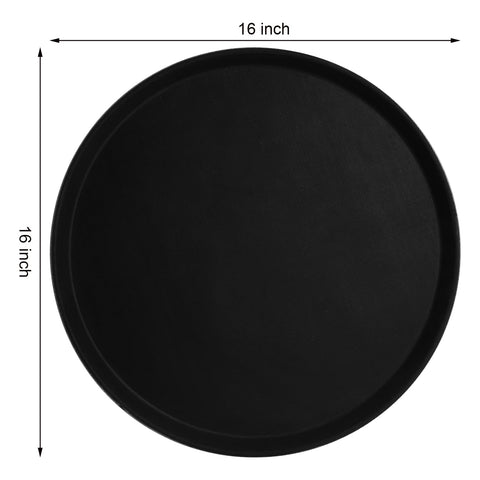 TOPZEA bandeja de servicio redonda antideslizante de 16 pulgadas, ideal para bebidas.