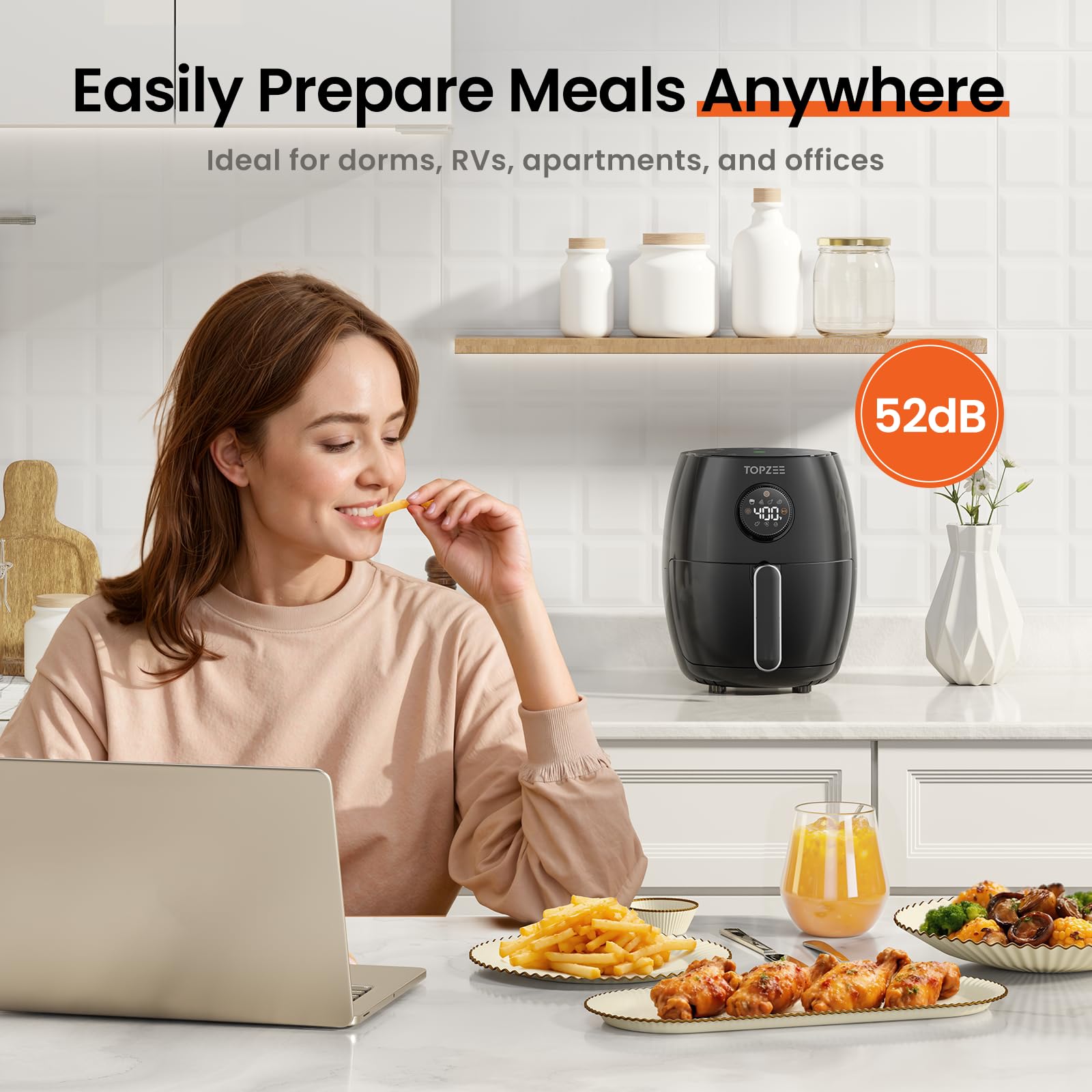Apto para lavavajillas y libre de BPA en la cesta Topzee Airfryer