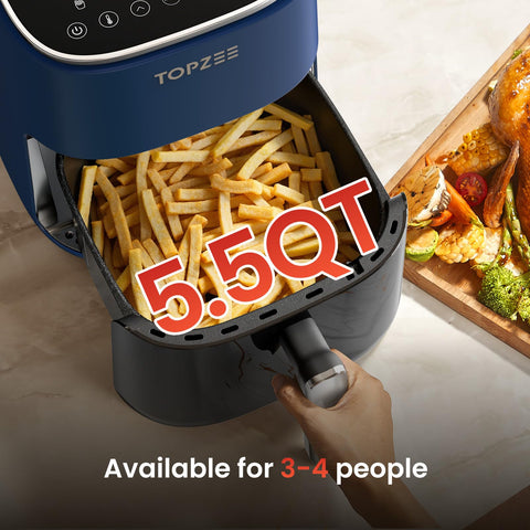 TOPZEE Freidora de Aire 12 en 1 con control 100–400°F para cocinar con precisión