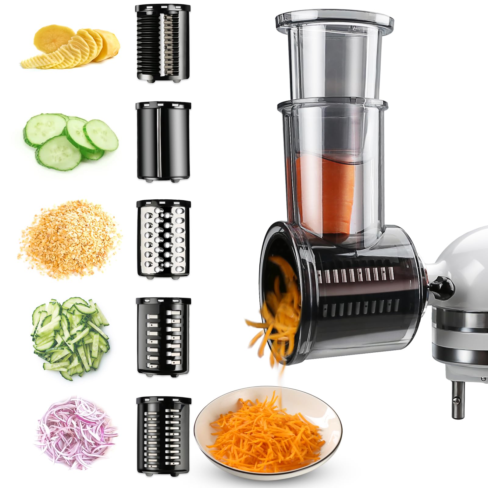 Torchero cortador en rebanadas para KitchenAid, ideal para ensaladas rápidas y uniformes.