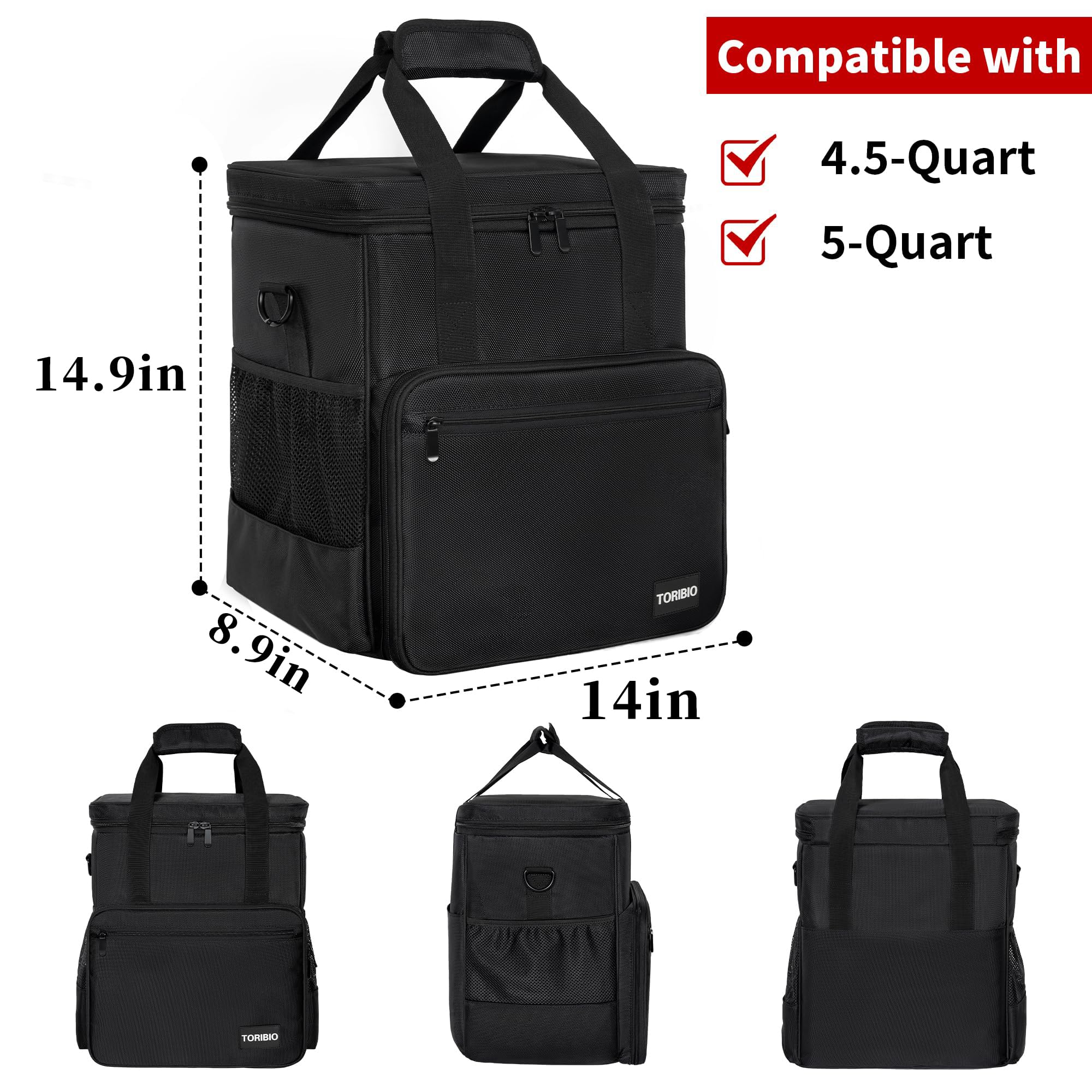 TORIBIO bolsa almacenamiento accesorios batidora, organización práctica para recetas y utensilios.