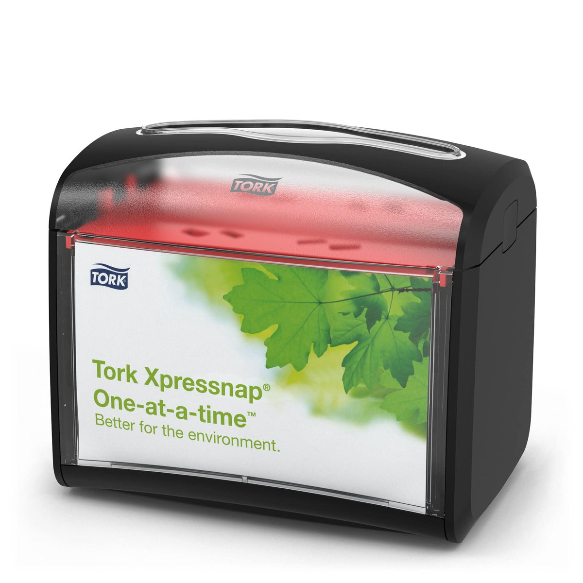 Tork Xpressnap expositor de mesa negro para servicio rápido y limpio