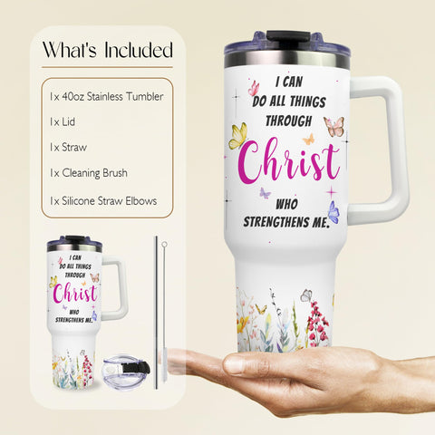 Regalo cristiano para mujeres: vaso de 40 onzas, mantiene bebidas a temperatura.