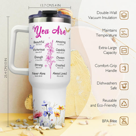 Tapa anti-derrame de Toroly en vaso cristiano de 40 onzas, perfecto para llevar.