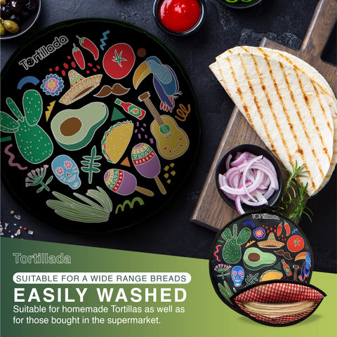 Capacidad de 15 tortillas, ideal para reuniones y comidas.