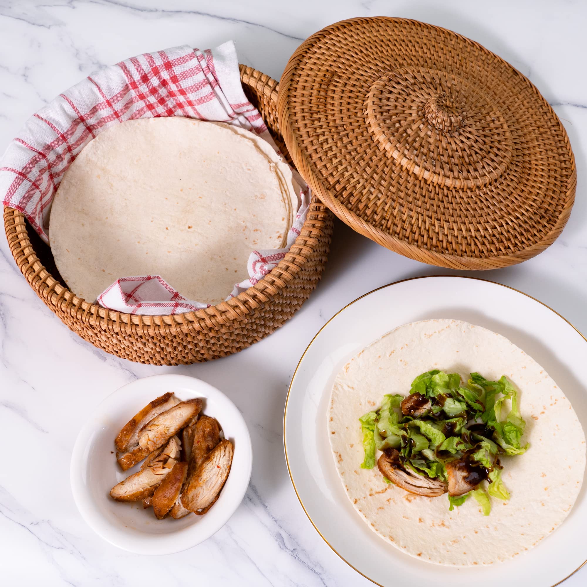 Tortillada uso en mesa para servir tortillas calientes
