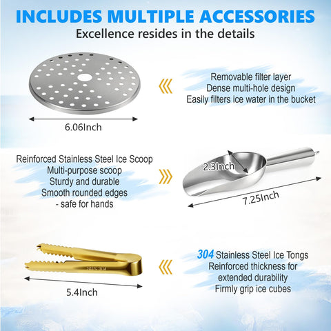 TOSELBAI accesorios para hielo cuchara y pinzas para servir con facilidad