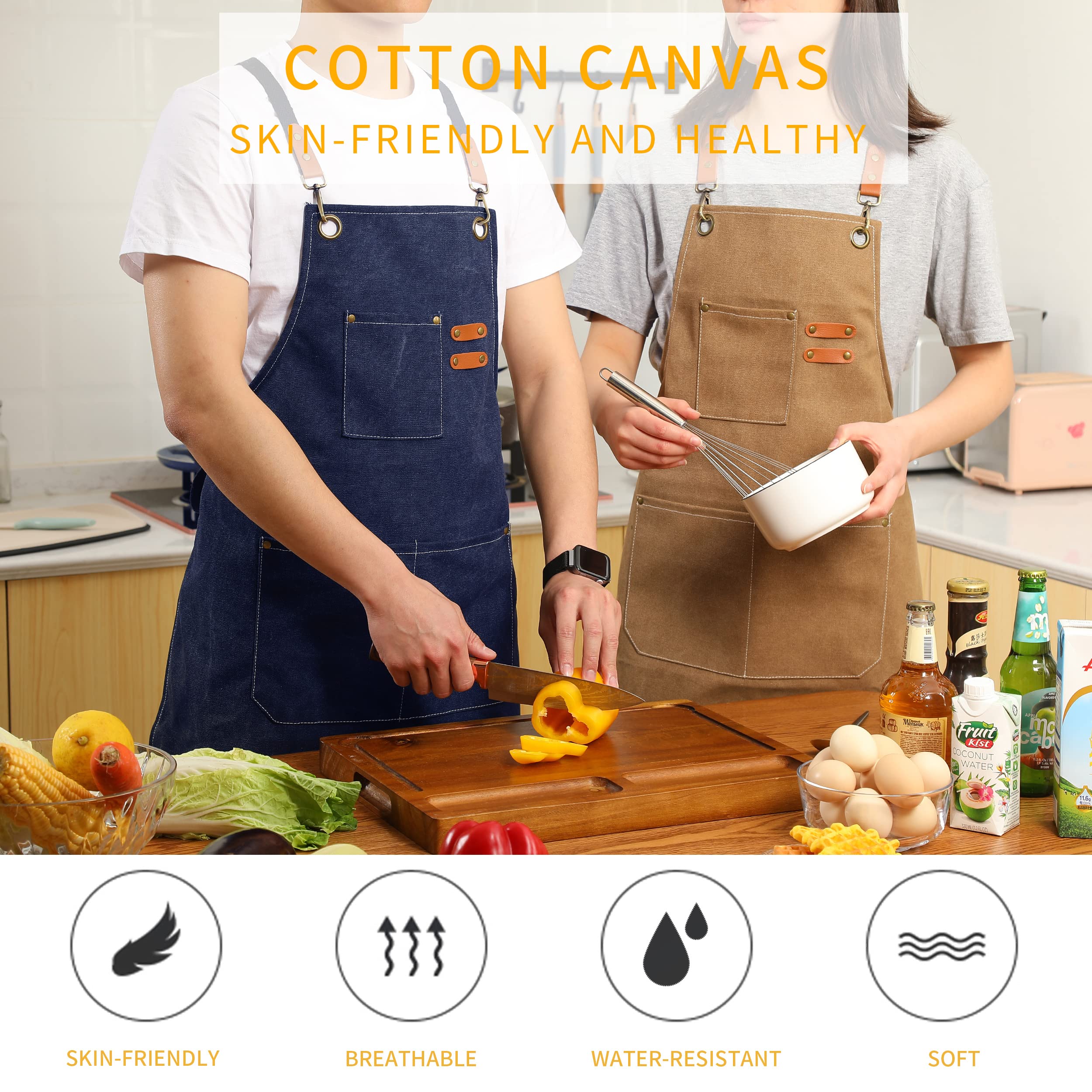 Diseño multifuncional delantal Tosewever para cocina, taller y más.
