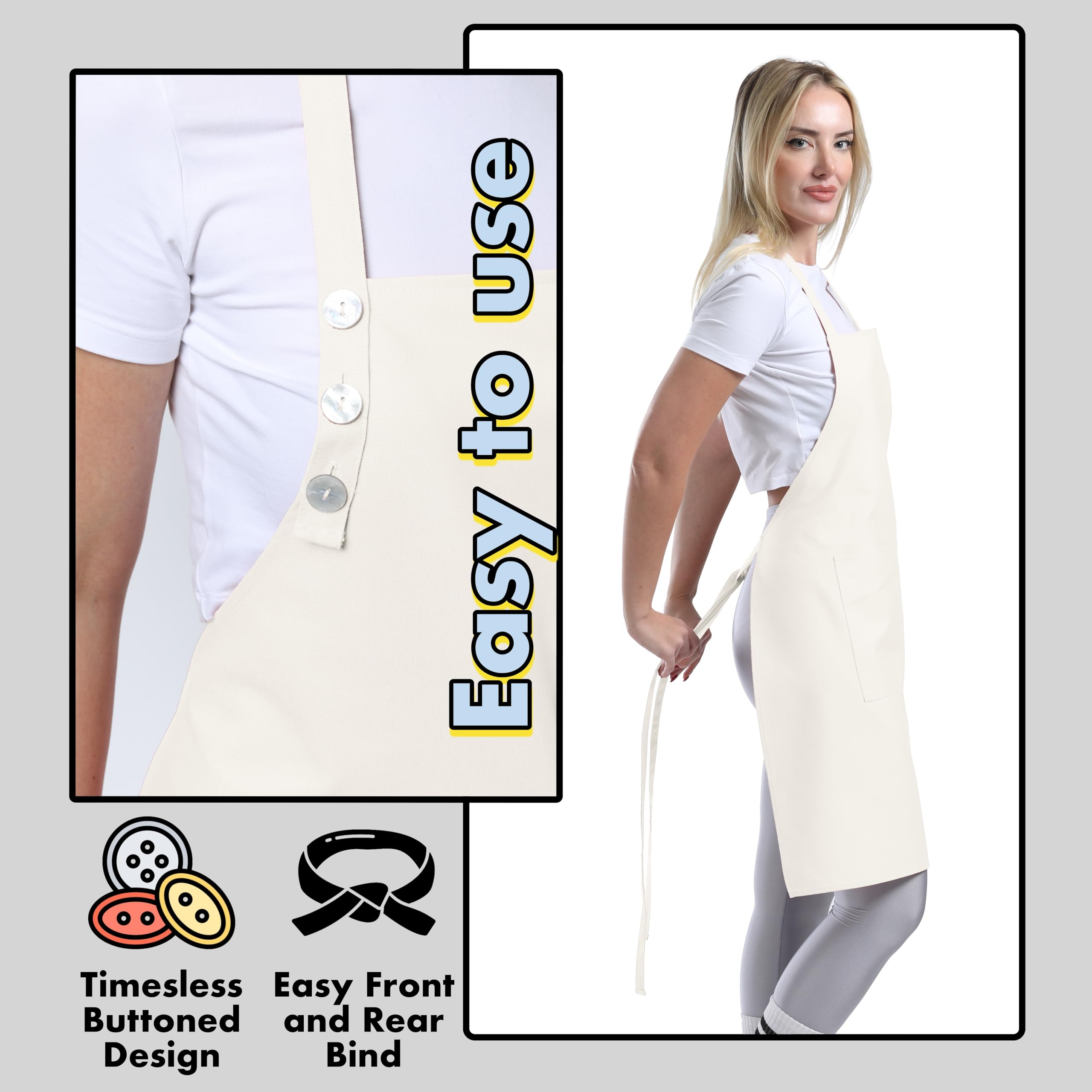 Delantal TOSHE crema ideal para barbacoa al aire libre.