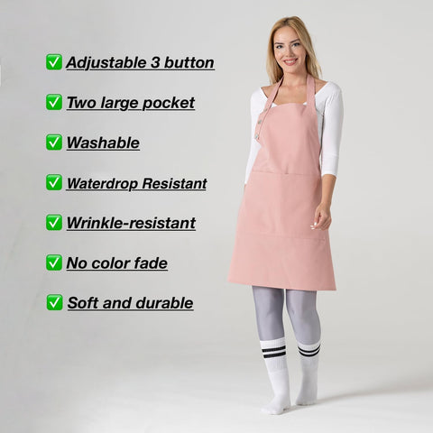 TOSHE delantal en varios colores, opción Rosa Polvo incluida