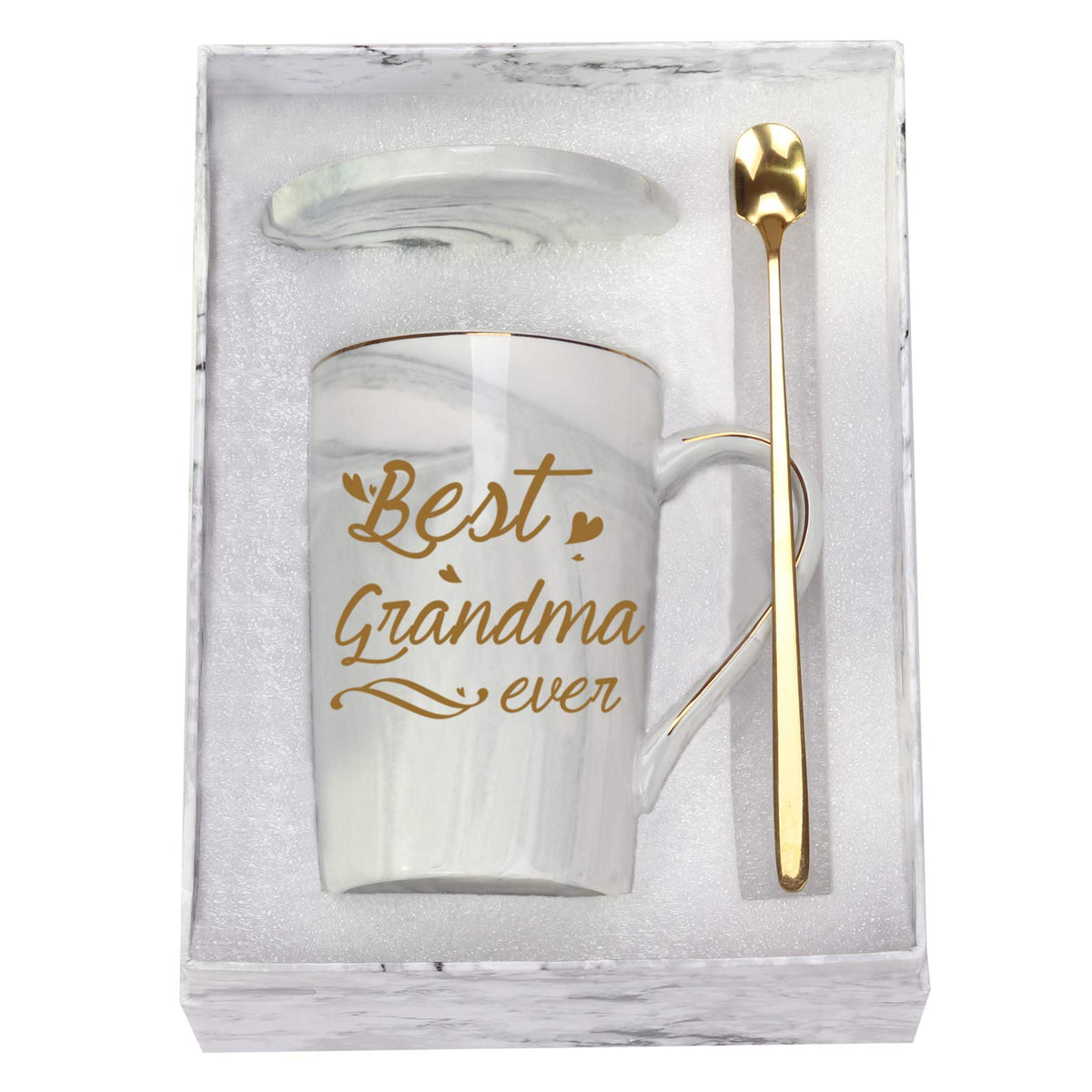 Toshiy taza abuela mejor con impresión de oro real, regalo ideal.