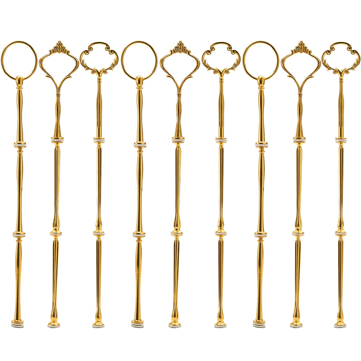 Tosnail accesorios soporte para tartas 3 niveles en oro, ideal para presentaciones elegantes.