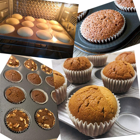 Tosnail forro de cupcake refrigerable para postres y snacks en blanco.