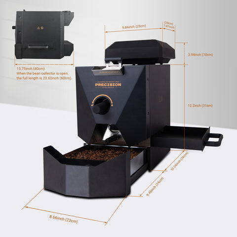 Tostadora de café de precisión: filtro de humo para una ventilación limpia