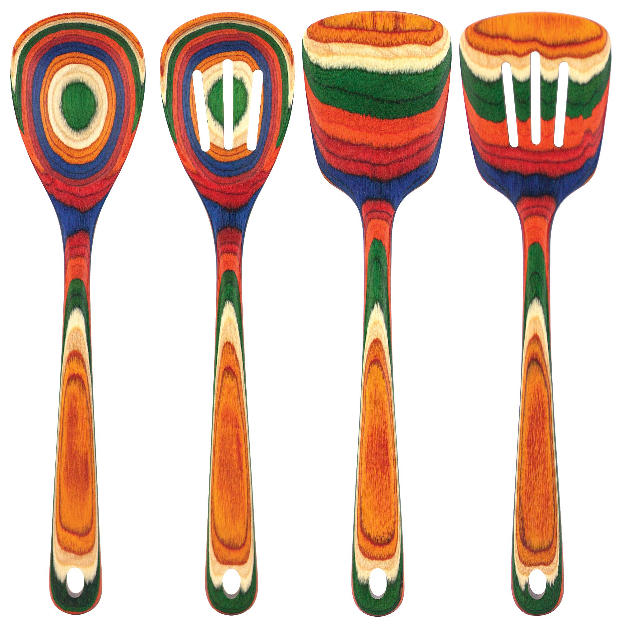 Totally Bamboo Baltique Marrakesh: cucharon-mezclador colorido para remover sin rayar sartenes antiadherentes.