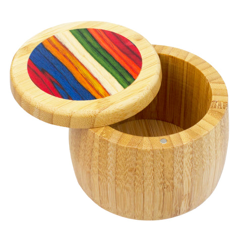 Totally Bamboo Baltique Marrakesh: salero con tapa giratoria para acceso rápido en la cocina