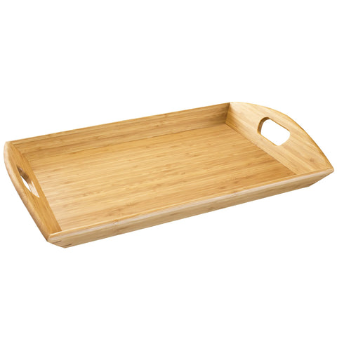 Totally Bamboo bandeja de servicio con manijas facilita transportar comidas con estilo