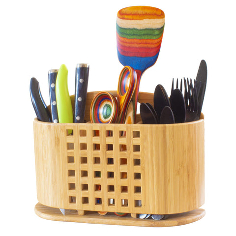 Totally Bamboo Eco-utensilios-separadores: tres compartimentos para secado y organización.
