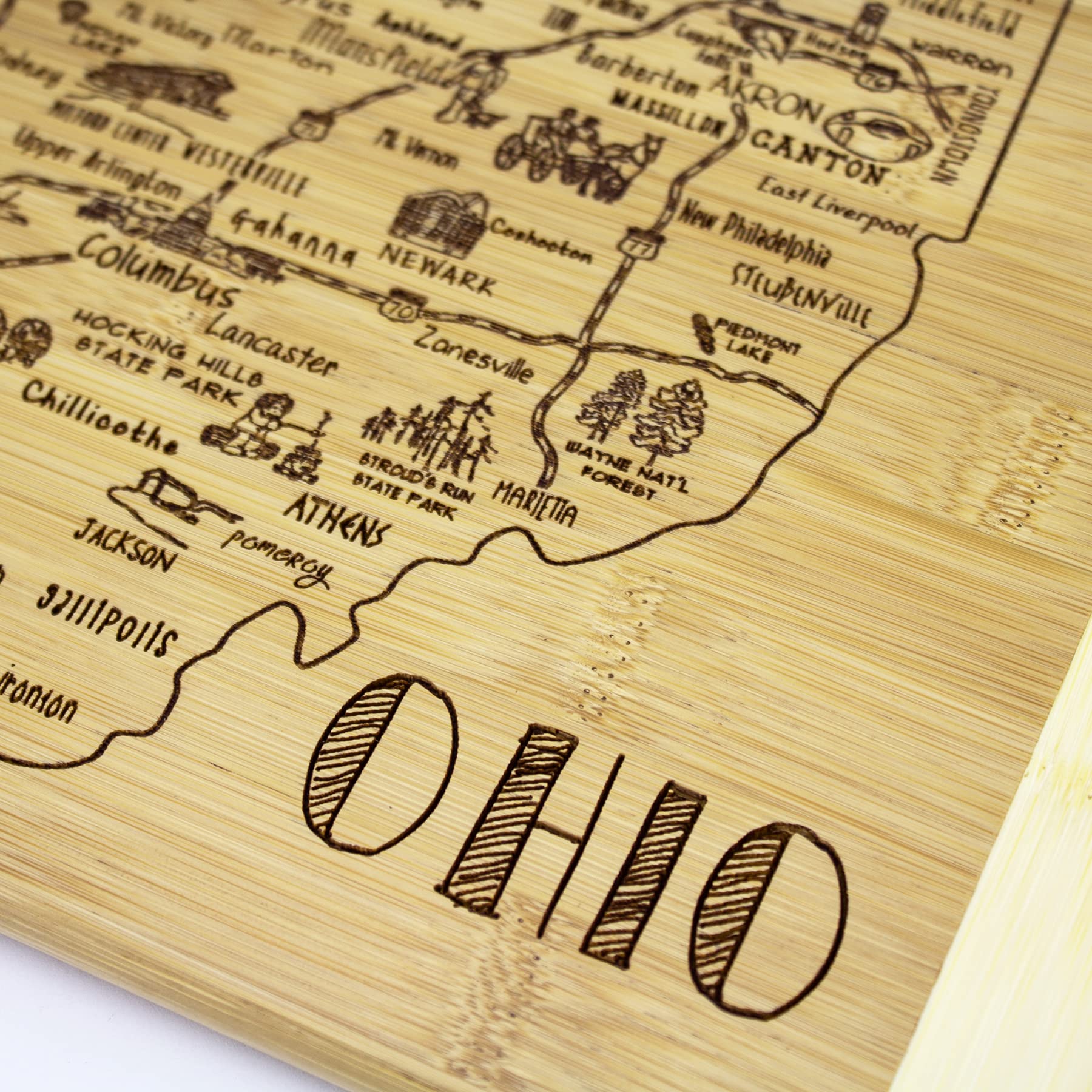 Totally Bamboo Fragmento de Vida Ohio: diseño reversible para cortar o servir