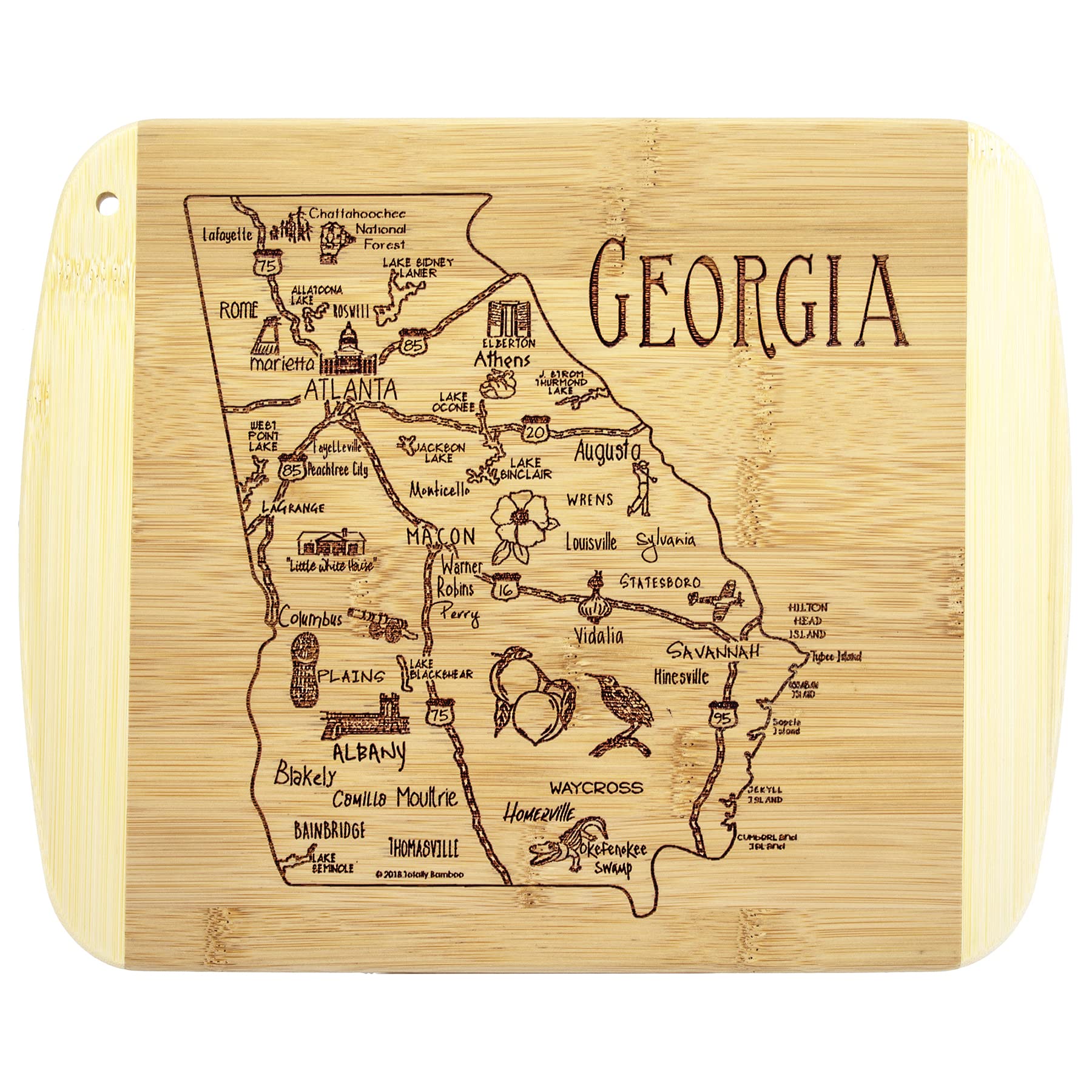 Totally Bamboo Georgia Slice de Vida: tabla de cortar 11x8.75 para preparaciones diarias
