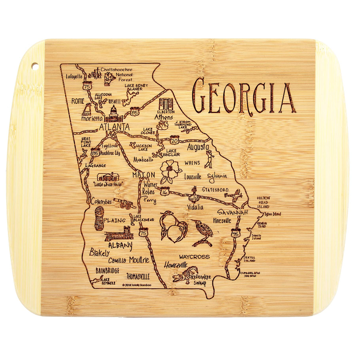 Totally Bamboo Georgia Slice de Vida: tabla de cortar 11x8.75 para preparaciones diarias