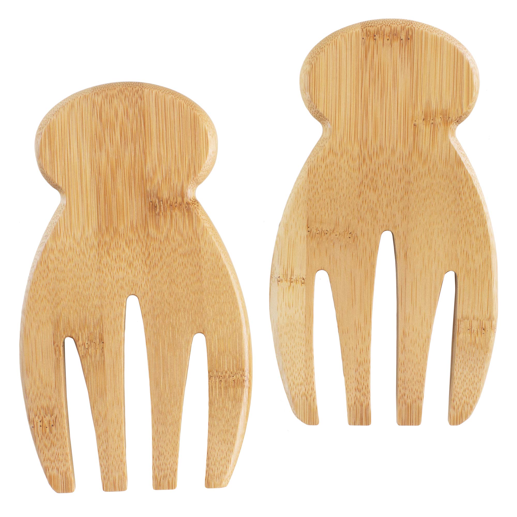 Totally Bamboo Manos Ensalada Ergonomicas facilitan mezclar y servir con control.