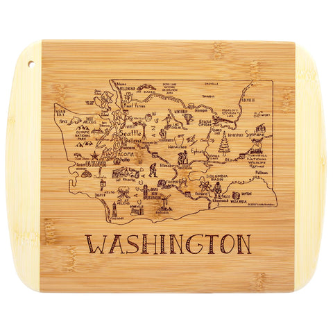 Totally Bamboo placa de corte Washington grabada, ideal para preparar y presentar ingredientes con estilo.