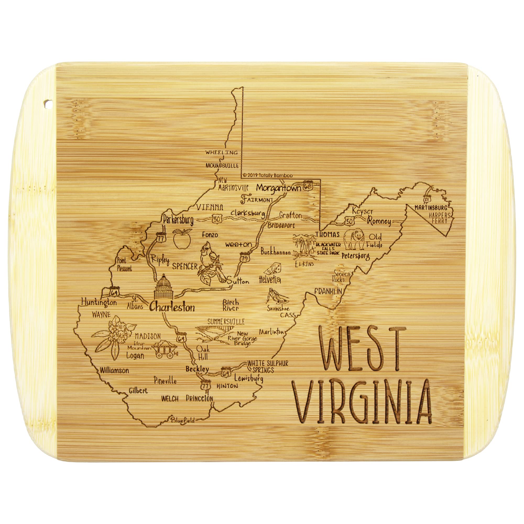 Totally Bamboo rebanada vida Virginia Occidental: tabla 11x8,75 para servir y cortar.