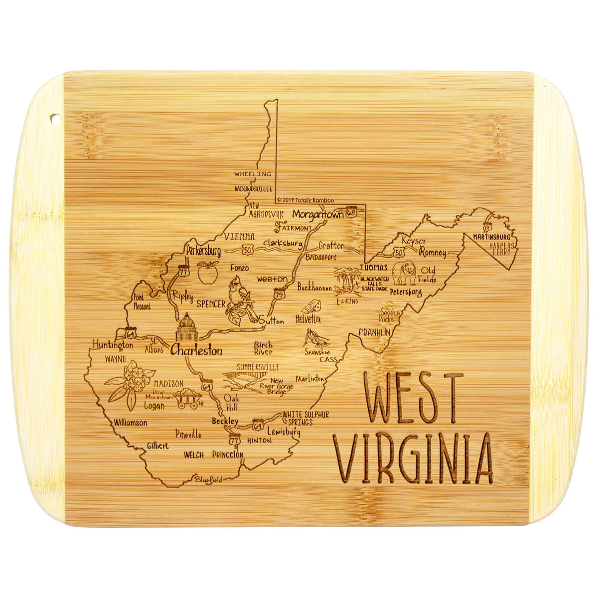 Totally Bamboo rebanada vida Virginia Occidental: tabla 11x8,75 para servir y cortar.