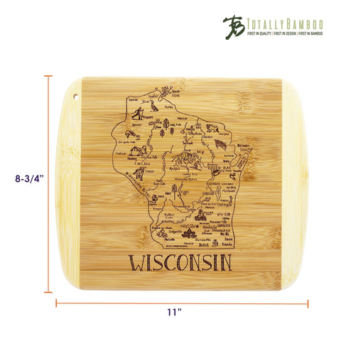 Totally Bamboo regalo ecológico con diseño Wisconsin, ideal para amantes de la cocina.