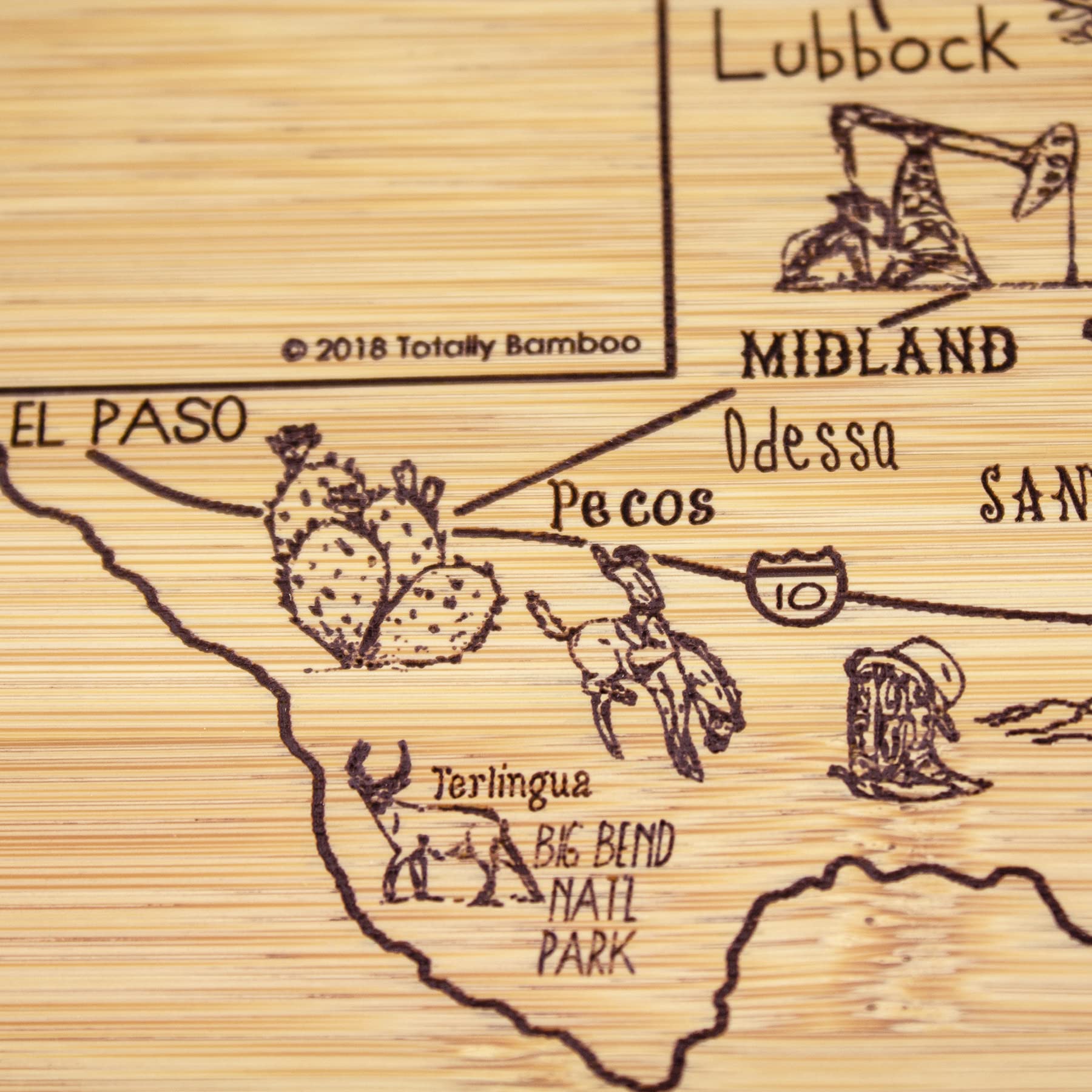 Totally Bamboo regalo ideal para amantes de Texas, elegante.