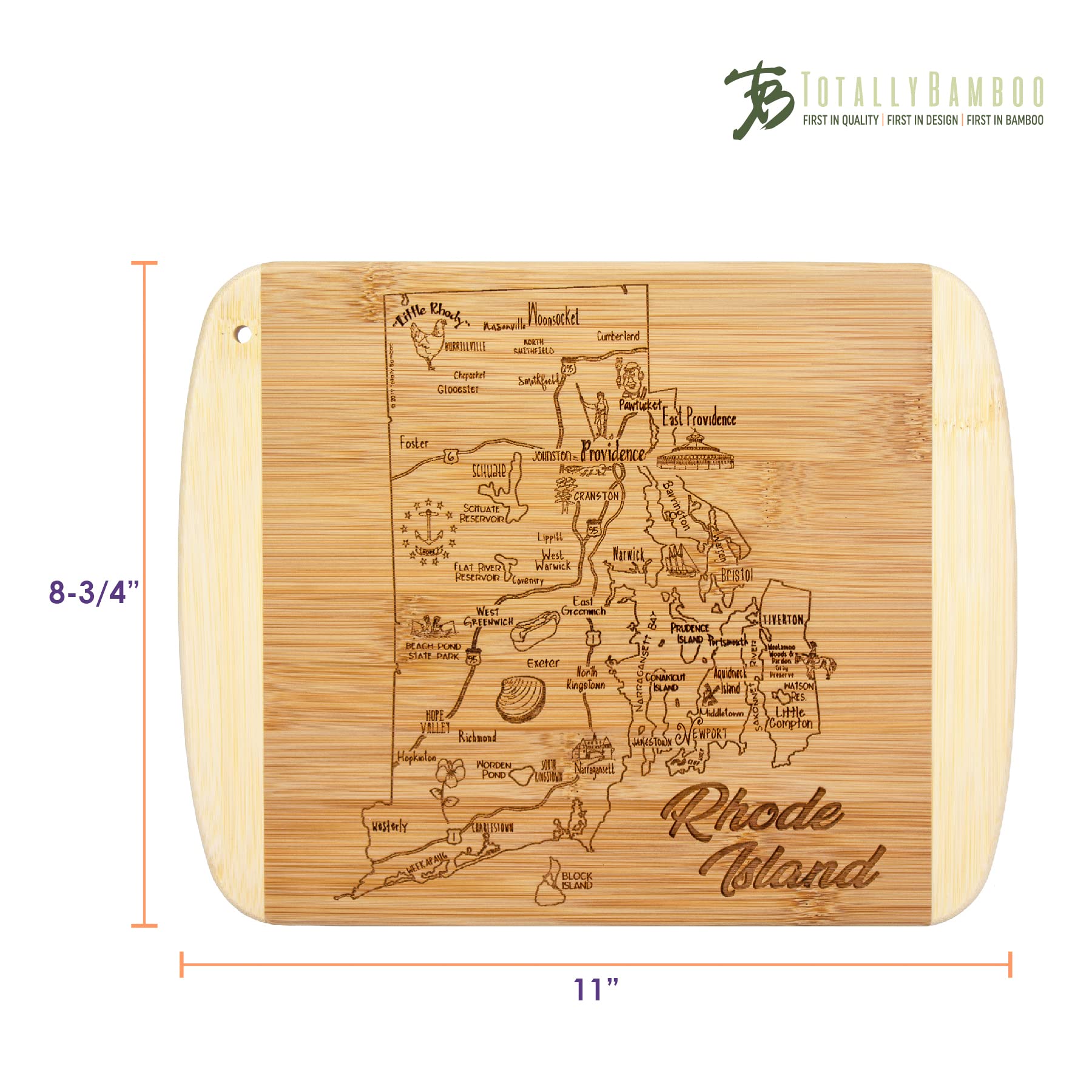 Totally Bamboo regalo RI sostenible, perfecto para amantes del estado.
