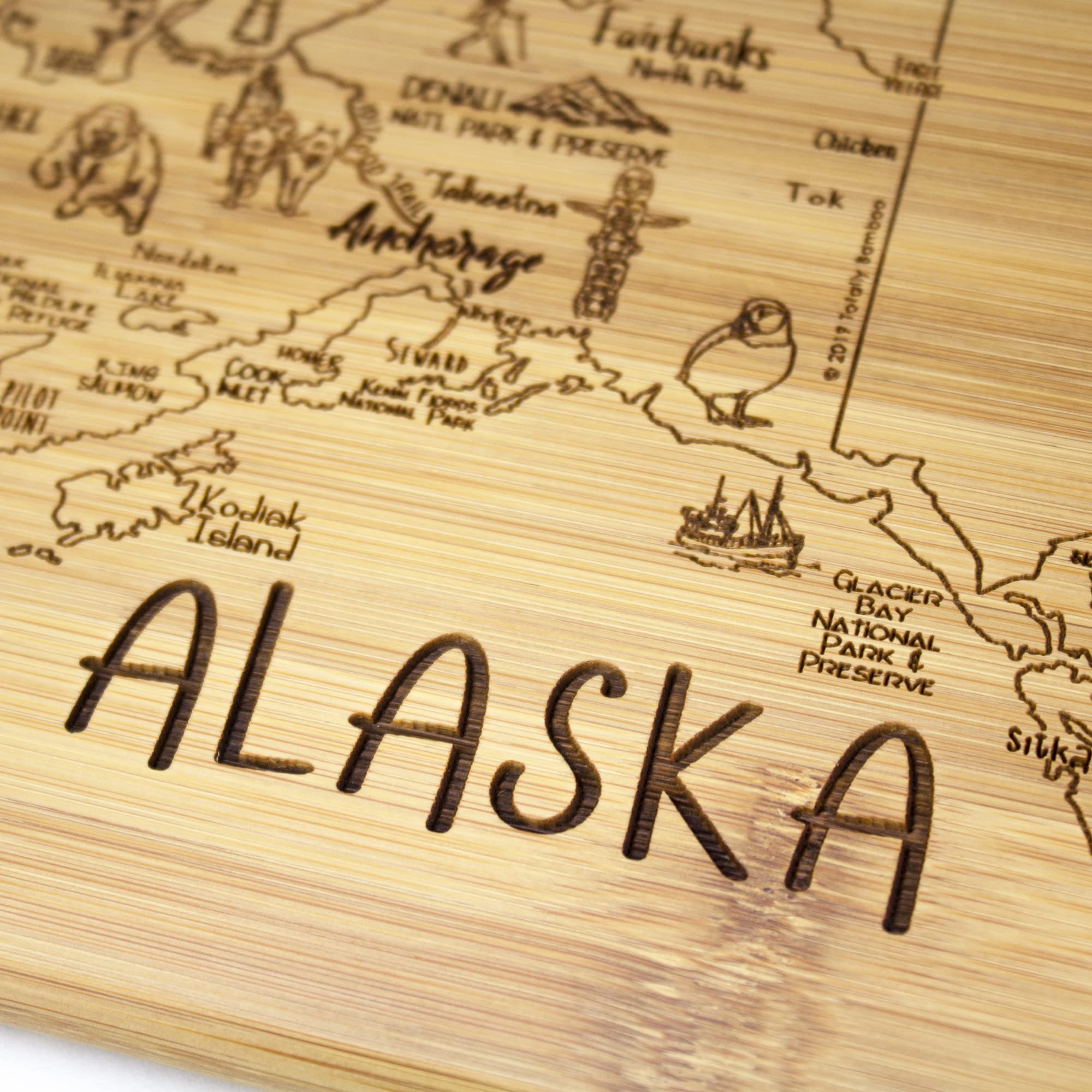 Totally Bamboo: Alaska tabla de doble uso para servir y cortar.