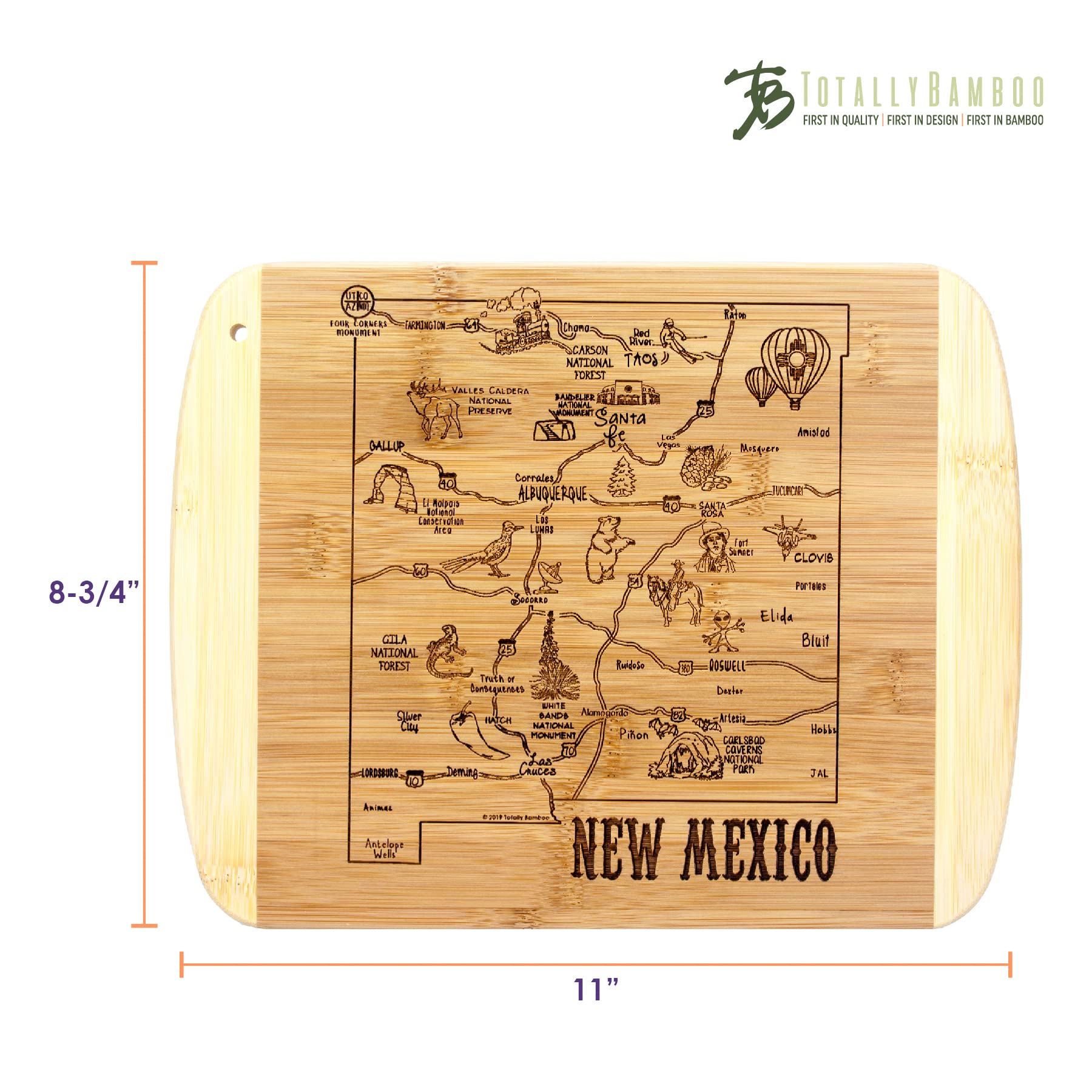 Totally Bamboo: tabla de cocina de bambú Moso, duradera y ecológica para uso diario.