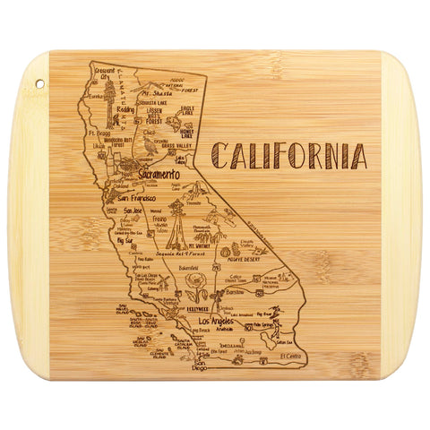 Totally Bamboo, tabla de corte California grabada para servir y cortar con estilo