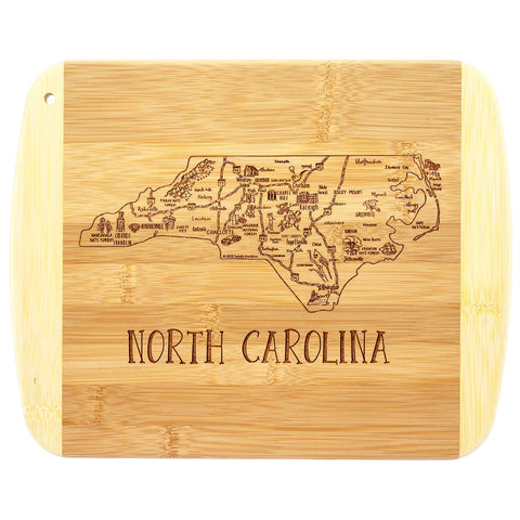 Totally Bamboo tabla-corte-nc-11x8-75: grabado de ciudades, ideal para cortar.