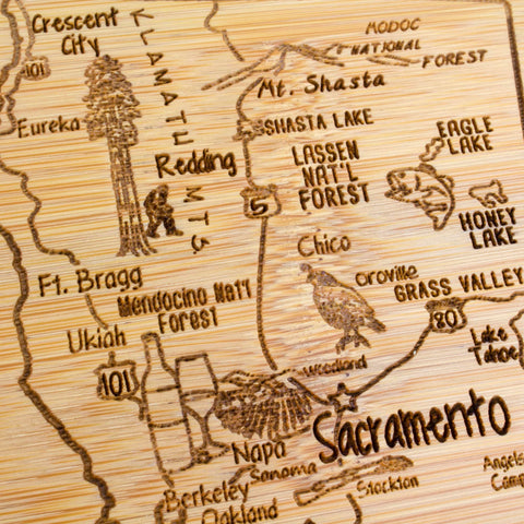 Totally Bamboo, regalo ideal California en tabla de cortar