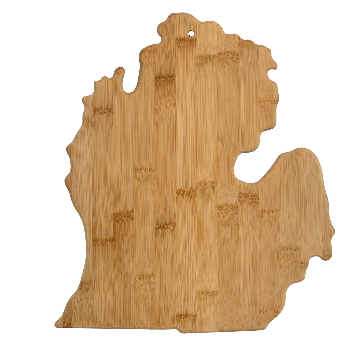 Totally Bamboo: tabla Michigan en forma de estado, ideal para servir aperitivos y destacar la decoración.