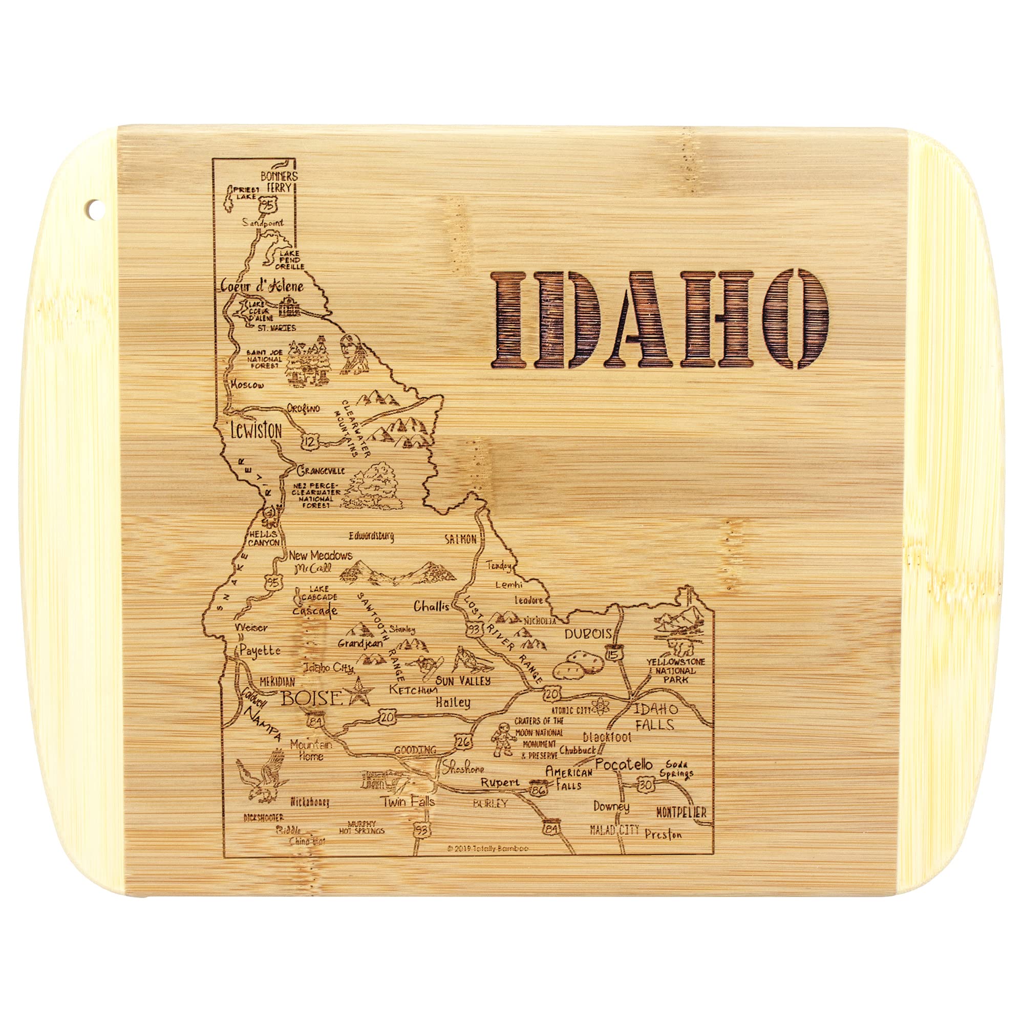 Totally Bamboo: tabla Idaho grabada para servir aperitivos con estilo