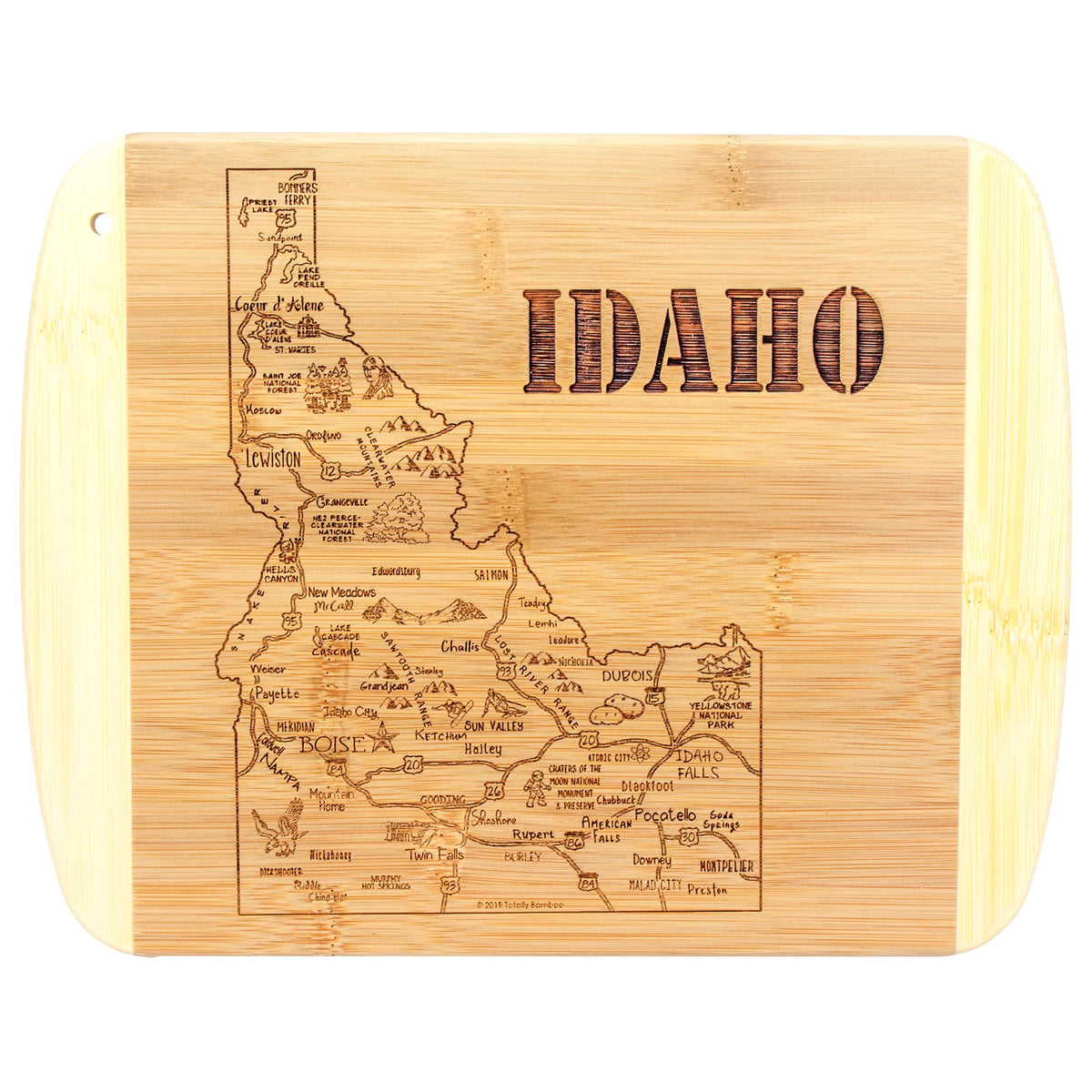 Totally Bamboo: tabla Idaho grabada para servir aperitivos con estilo