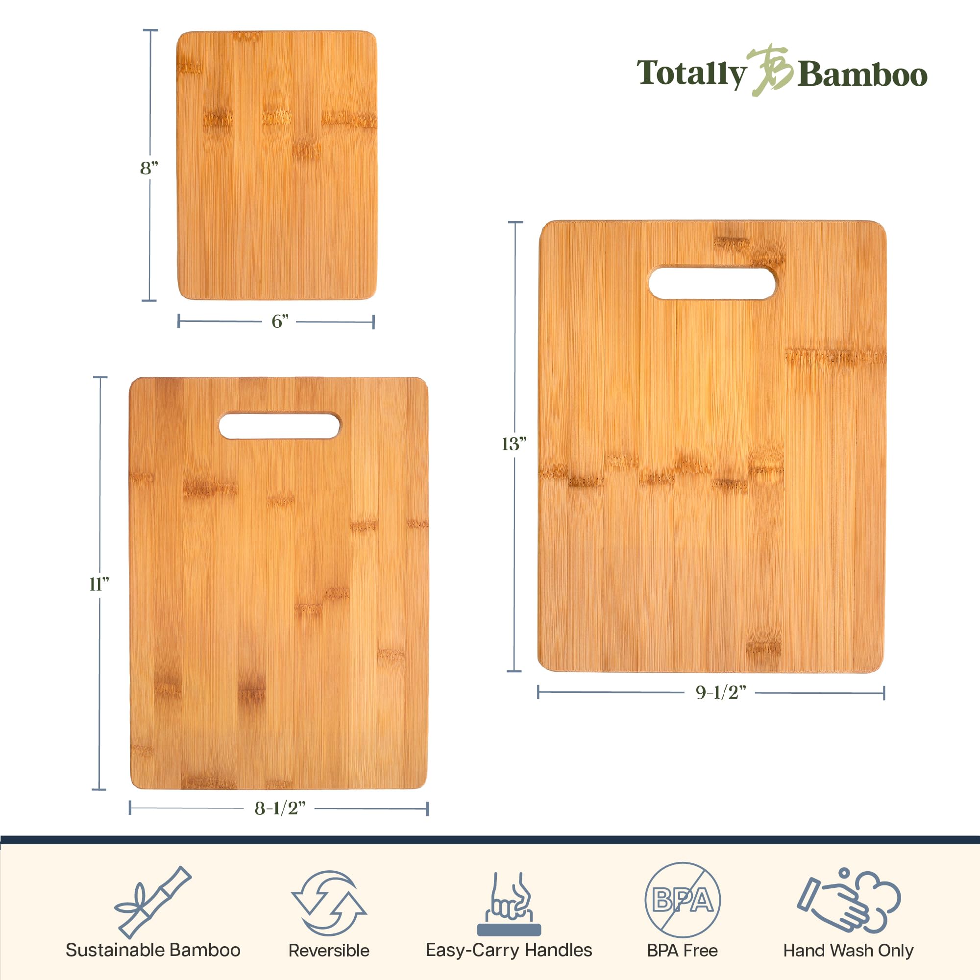 Totally Bamboo, tabla de madera natural: diseño sostenible y duradera.
