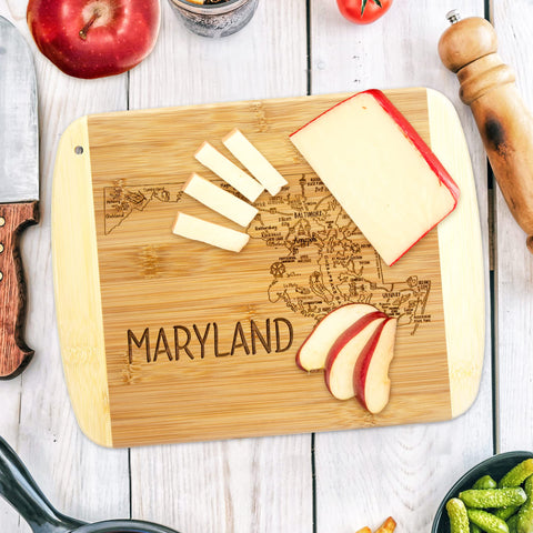 Totally Bamboo A Slice of Life: vistas de Maryland grabadas en madera para decoración