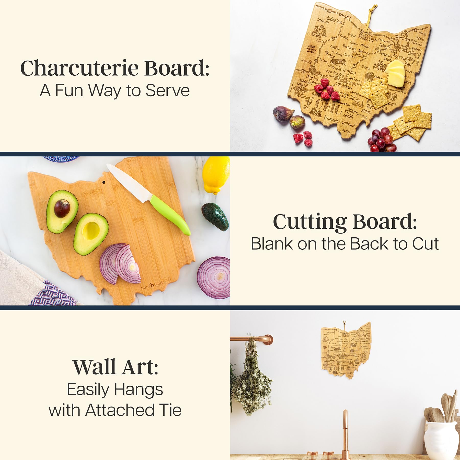 Totally Bamboo: tabla para charcutería y quesos, ideal para reuniones