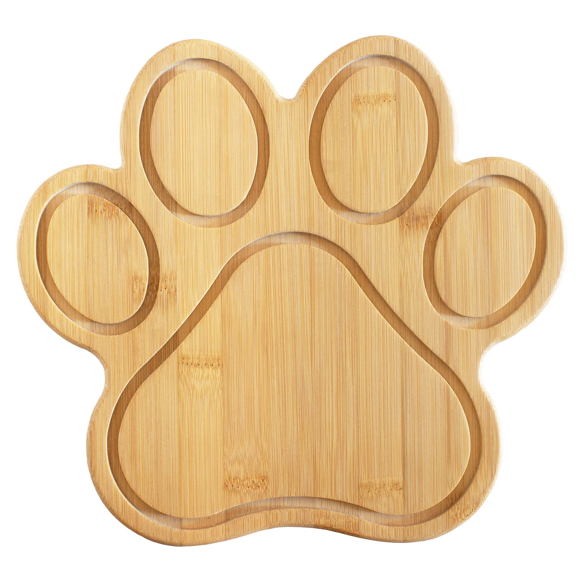 Totally Bamboo tabla en forma de pata para perros, ideal para servir aperitivos.
