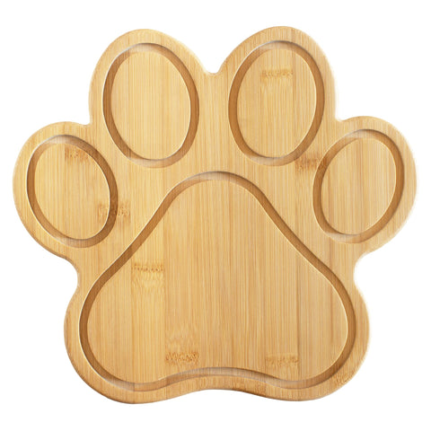 Totally Bamboo tabla en forma de pata para perros, ideal para servir aperitivos.